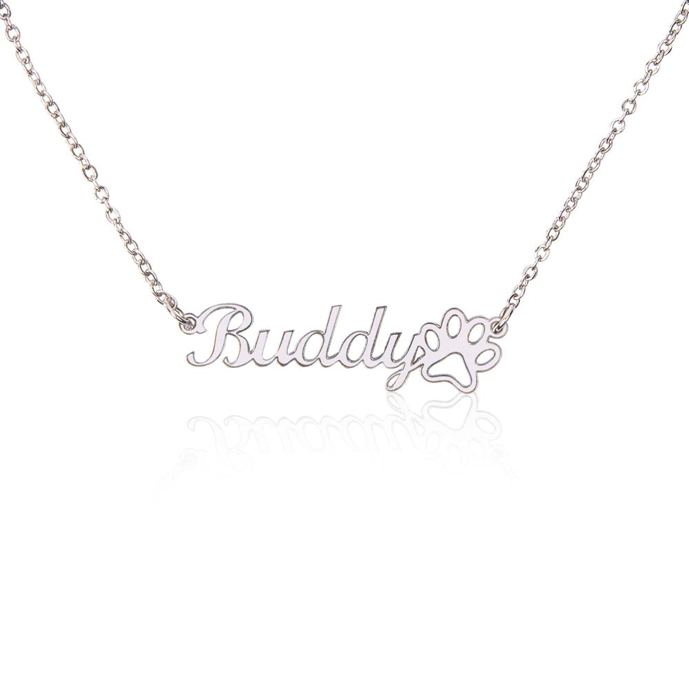 Personalized Paw Print Name Necklace Gift for Dog and Cat Moms, Mother's day, Holiday Present, Birthday Gift