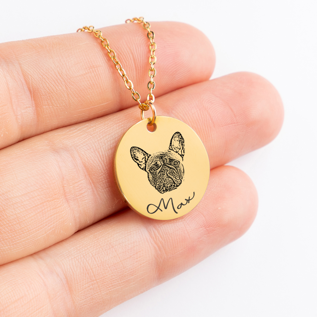 Personalized Necklace, Gifts for Dog Mom, Gifts for Dog Dad, Grandpa, Grandma, Dog Portrait Necklace