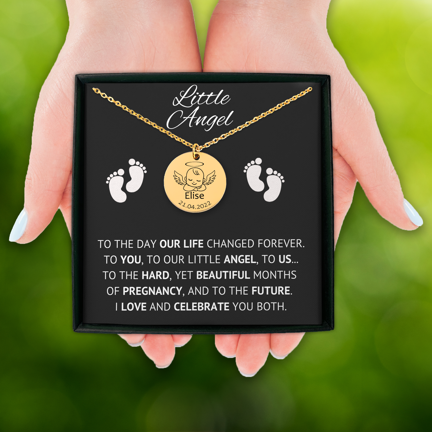 Personalized Necklace, Gifts for Mom, Dad, Grandpa, Grandma, Brother, Sister, Grandfather, Grandmother, Our Little Angel Necklace