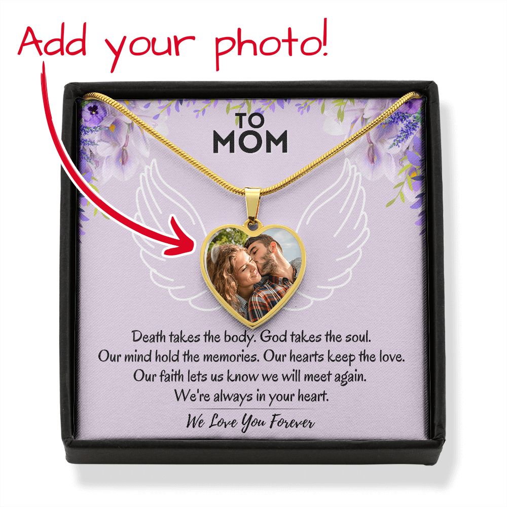 Personalized Heart Pendant Necklace, Gifts for Mom Just Add Mom's Favorite Photo