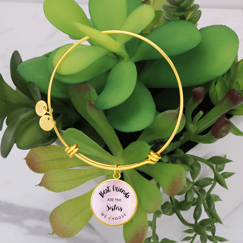 Pendant Bangle Bracelet, Gifts for Best friends, Bestie Birthday Gift, Best Friends are the Sisters we Choose