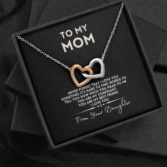 Pendant Necklace, Gifts for Mom, Mother's Day Gifts, Birthday Gift from Daughter, Mom Never Forget I Love you