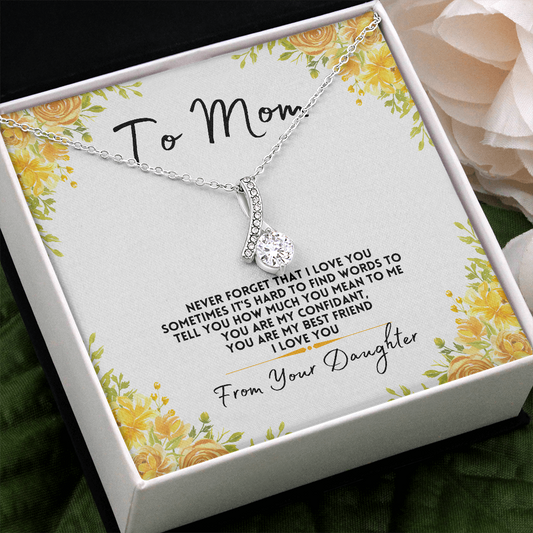 Pendant Necklace, Gifts for Mom, Mother's Day Gifts, Birthday Gifts for Mom, Gift from Son, Gift from Daughter, Mom Never Forget