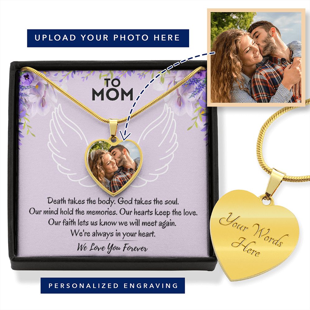 Personalized Heart Pendant Necklace, Gifts for Mom Just Add Mom's Favorite Photo