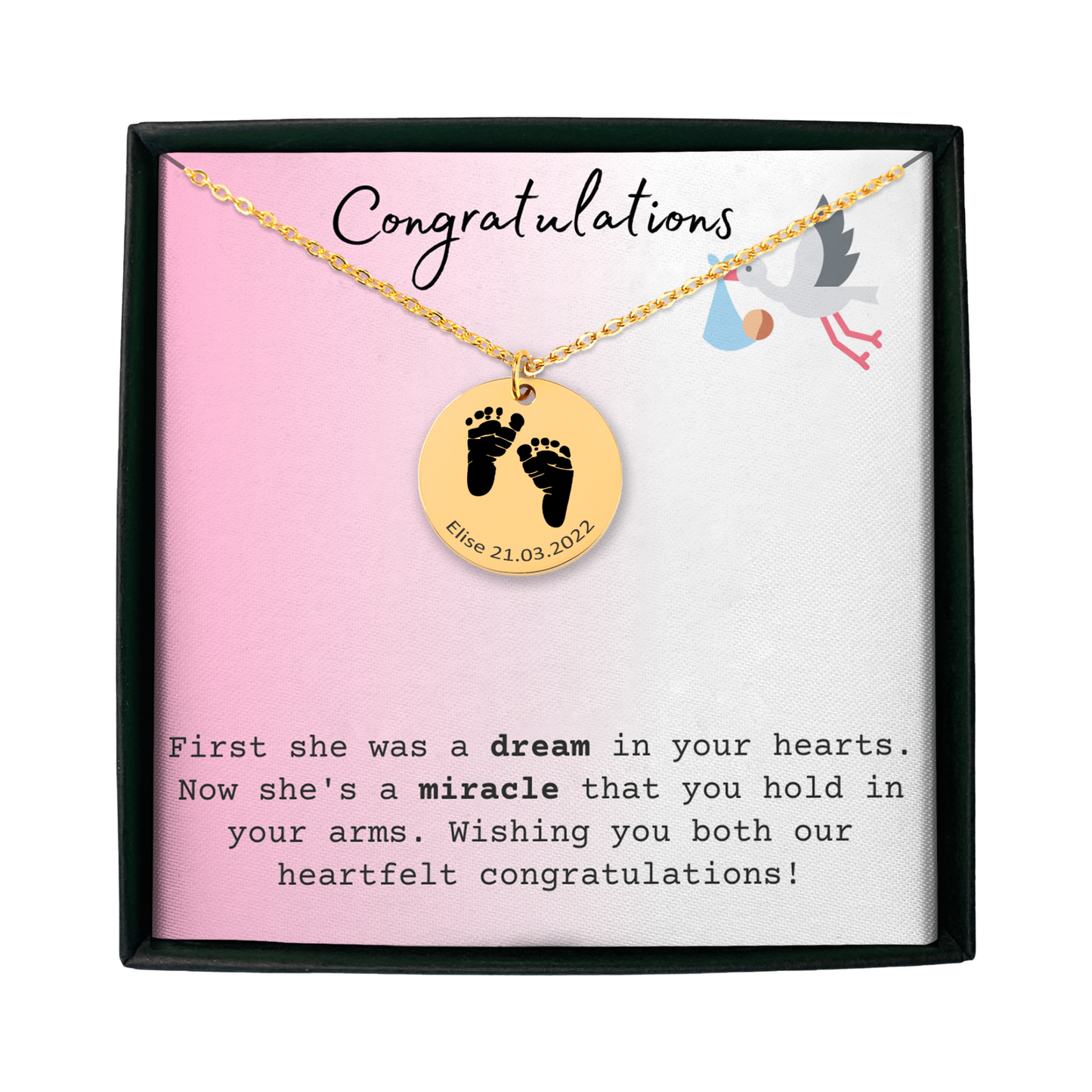 Personalized Necklace, Gifts for Mom, Gifts for Dad, Gifts for New Parents, Baby Shower, Anniversary, Mother, Father, Sibling, Actual Feet Print Necklace