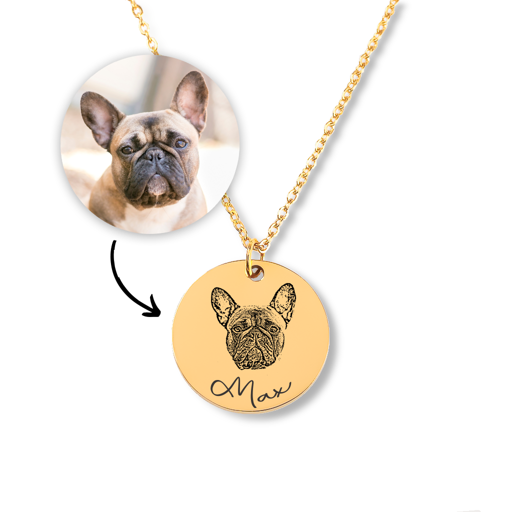 Personalized Necklace, Gifts for Dog Mom, Gifts for Dog Dad, Grandpa, Grandma, Dog Portrait Necklace