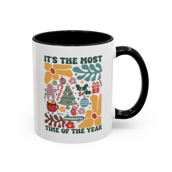 It's The Most Wonderful Time of The Year, Boho, Retro Christmas Accent Coffee Mug (11, 15oz), Gift For Coffee Lovers