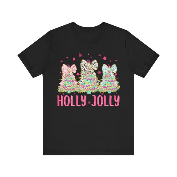 Holly Jolly Christmas Tree Coquette Jersey Short Sleeve Tee, T-shirt, Shirt, Christmas Gift