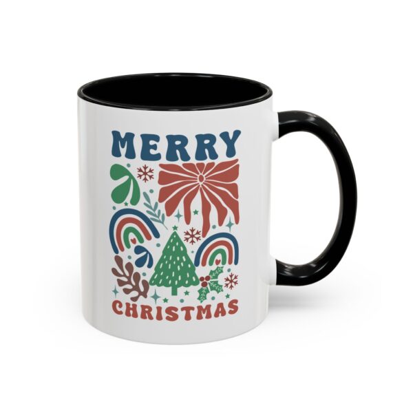 Merry Christmas, Boho, Retro Christmas Accent Coffee Mug (11, 15oz), Gift For Coffee Lovers