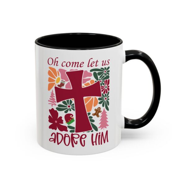 Oh Come Let Us Adore Him, Boho, Retro Christmas Accent Coffee Mug (11, 15oz), Gift For Coffee Lovers