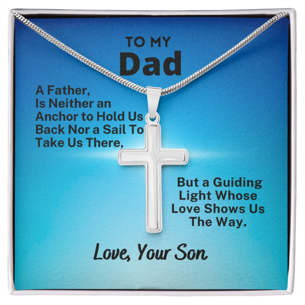 Cross Necklace, Gifts for Father, Father's Day Gift for Dad, Birthday Gift, Anniversary Gift, Father is a Guiding Light, Gifts for Father from Son, Gift for Dad